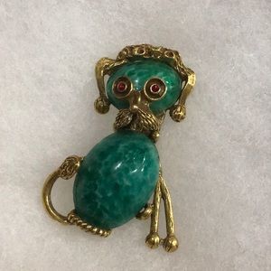 Vintage Rock Style Poodle Brooch